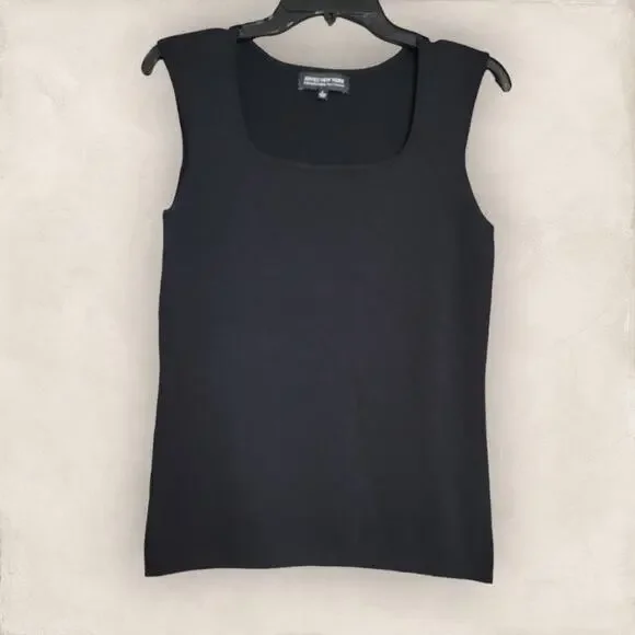 Jones New York Collection Platinum Sleeveless Black Ripped Top Size Large - Picture 1 of 7